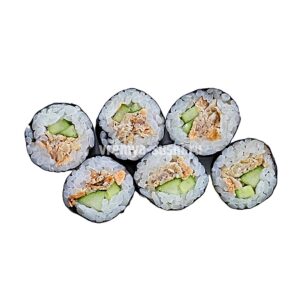 Маки с жаренным лососем и огурцом